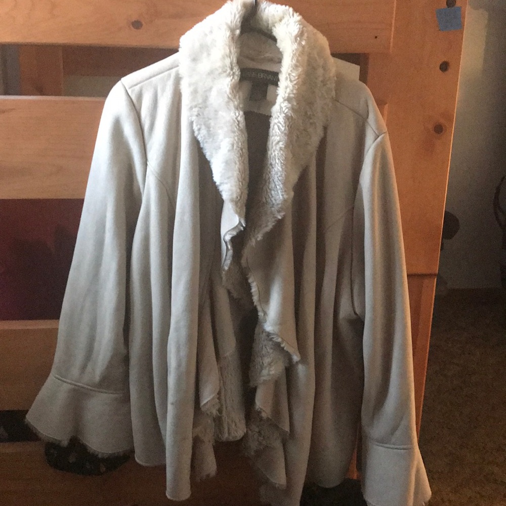 Lane Bryant tan/beige suede jacket ..  22/24.